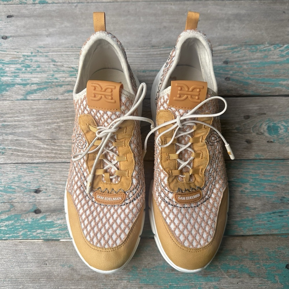 Sam Edelman Women's Chelsie Sneaker Size 8.5 Washed Daisy‎ Dark Sunflower EUC